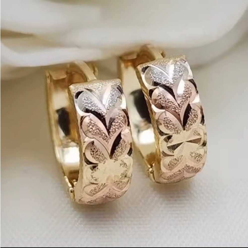 New 14k Foil Finished Small Gold Hoop Earrings